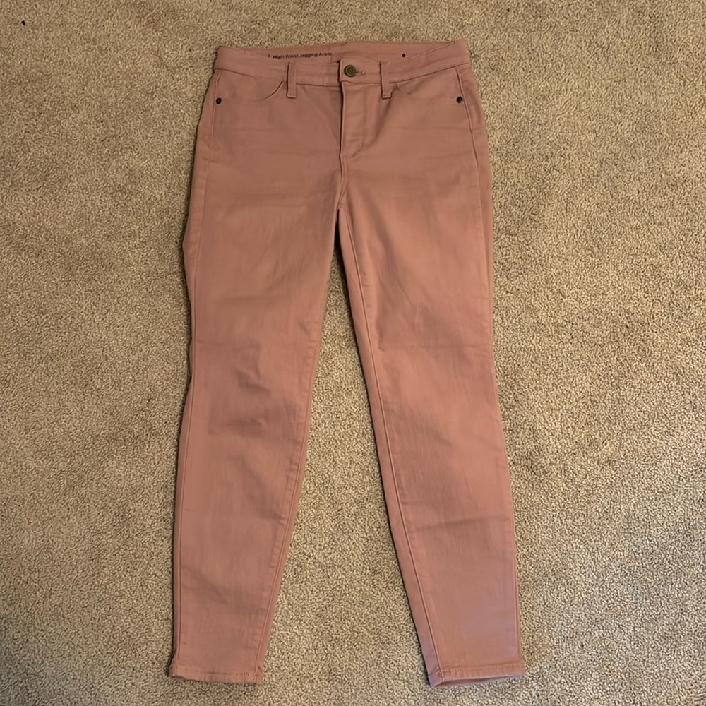 Talbots flawless 4P high waist jegging ankle jeans stretch rose pink petite